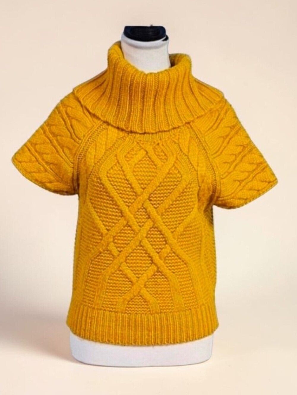 LOFT | WOOL BLEND SHORT SLEEVE FUNNEL NECK SWEATER KNIT TOP
